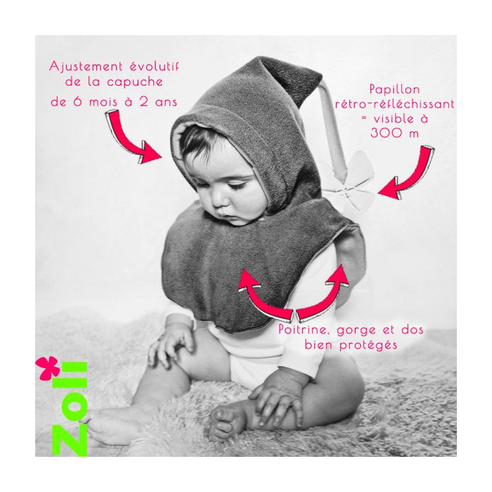 Cagoule bébé bonnet écharpe bébé fille 6 mois 9 mois en laine