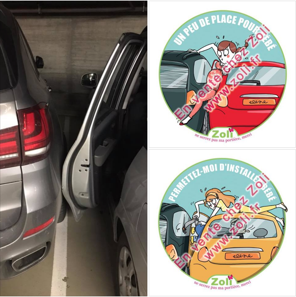 Pack 2 autocollants (femme enceinte et siège auto)