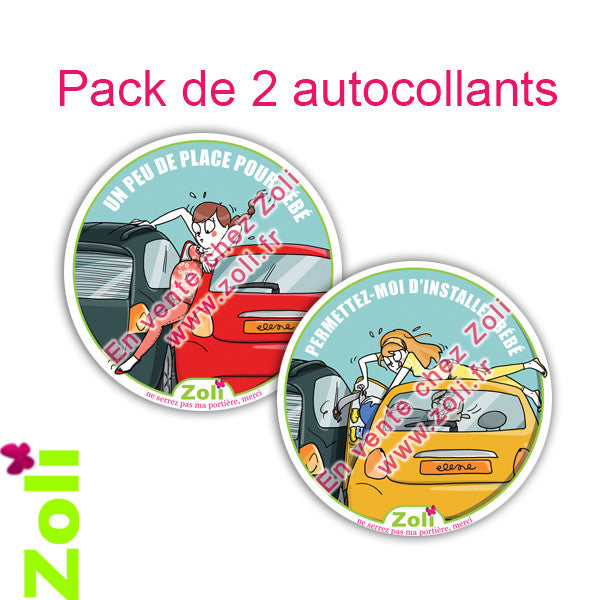 Pack 2 autocollants (femme enceinte et siège auto)