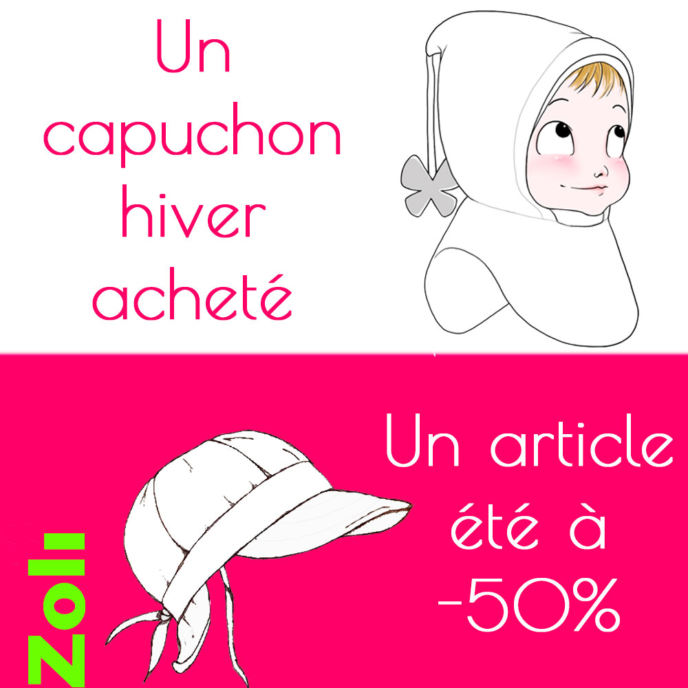 promo capuchon et chapeau été zoli